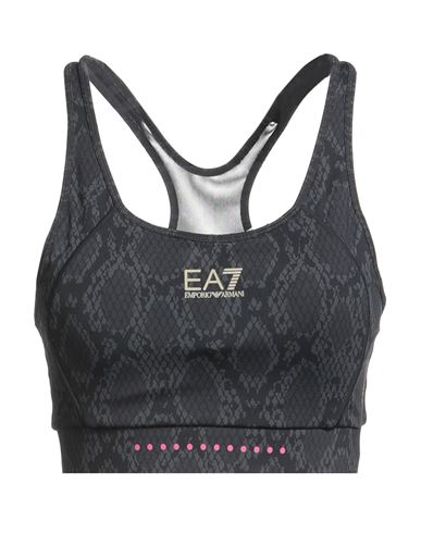 Ea7 Woman Top Black Size Xl Polyacrylic, Elastane In Gray