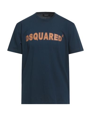Dsquared2 Man T-shirt Midnight Blue Size L Cotton In Blue