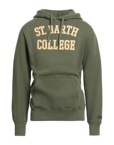 Mc2 Saint Barth Après-ski Collection Man Sweatshirt Military Green Size L Cotton