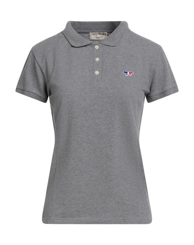 Maison Kitsuné Woman Polo Shirt Grey Size S Cotton
