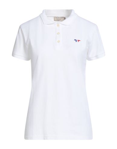 Maison Kitsuné Woman Polo Shirt White Size L Cotton