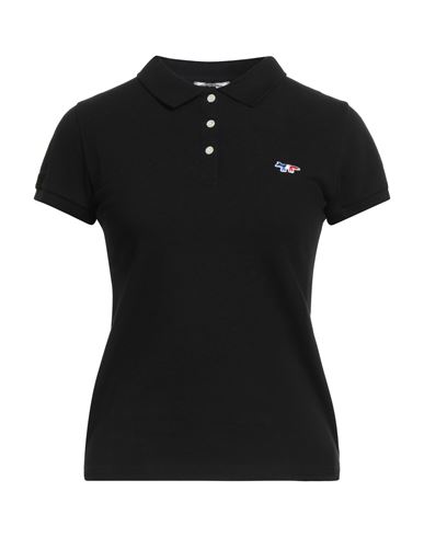 Maison Kitsuné Woman Polo Shirt Black Size L Cotton