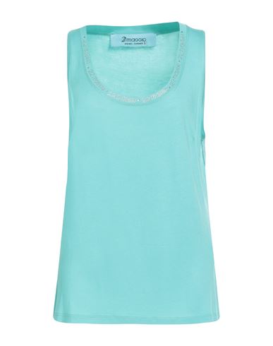 22 Maggio By Maria Grazia Severi Woman Tank Top Turquoise Size 12 Modal, Elastane