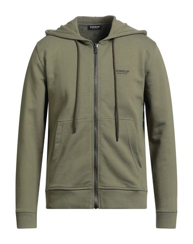 Dondup Man Sweatshirt Military Green Size S Cotton, Elastane In Green