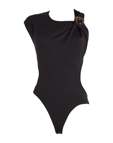 VERSACE JEANS COUTURE VERSACE JEANS COUTURE WOMAN BODYSUIT BLACK SIZE 8 COTTON, ELASTANE 