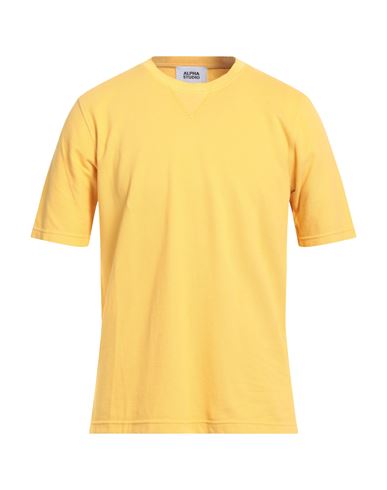 Alpha Studio Man T-shirt Marigold Size 42 Cotton In Yellow