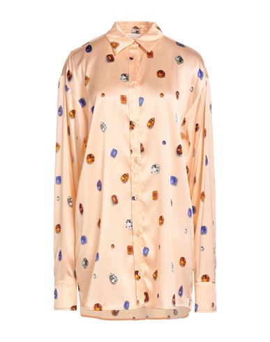 Sportmax Woman Shirt Salmon Pink Size 8 Silk, Elastane