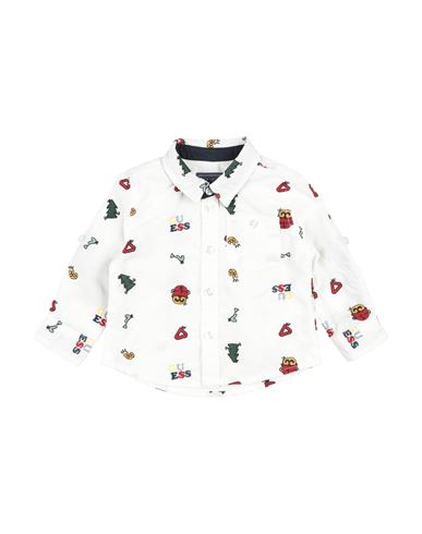 Guess Babies'  Newborn Boy Shirt White Size 3 Cotton, Polyester