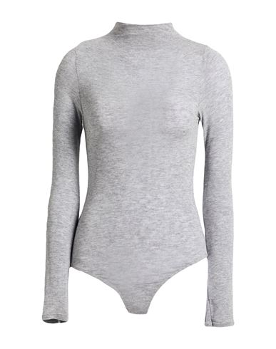 King Kong Woman Bodysuit Grey Size M Viscose, Wool, Elastane
