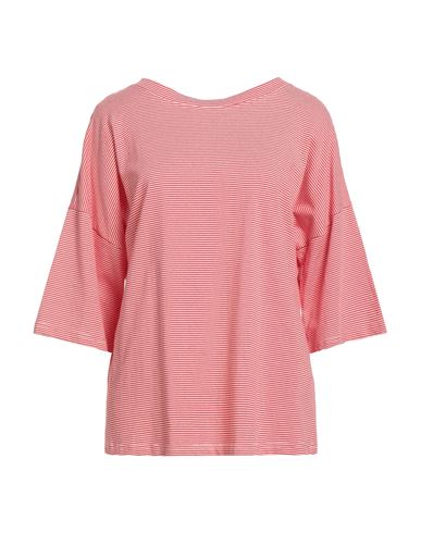 Shirtaporter Woman T-shirt Red Size L Viscose, Polyester, Elastane