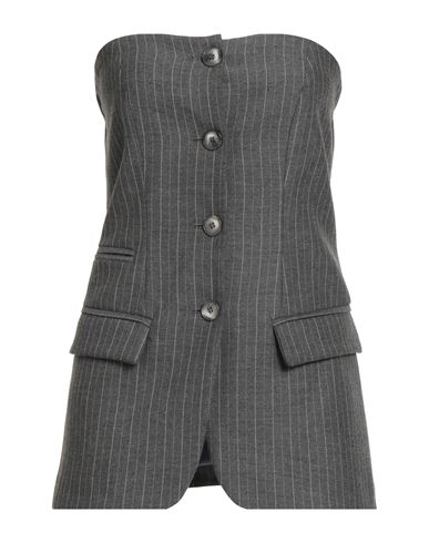 Vicolo Woman Top Grey Size M Polyester, Viscose, Elastane