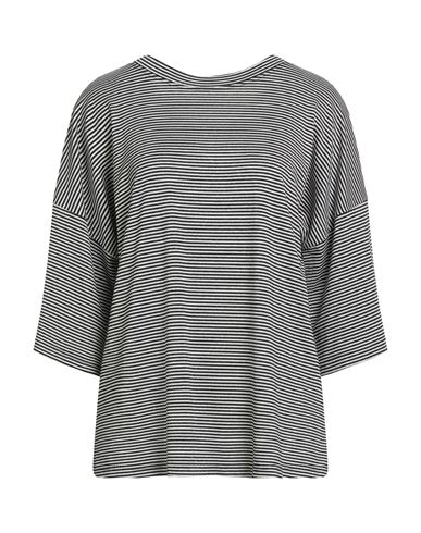 Shirtaporter Woman T-shirt Black Size L Viscose, Polyester, Elastane