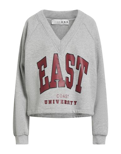 HAVEONE HAVEONE WOMAN SWEATSHIRT GREY SIZE ONESIZE COTTON, POLYESTER 