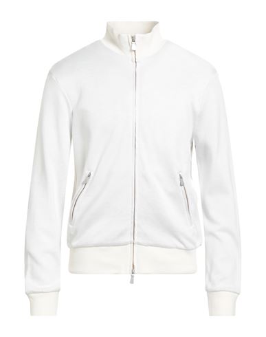 Eleventy Platinum Man Sweatshirt Ivory Size L Cotton, Polyamide In White