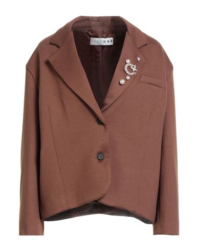 Haveone Woman Blazer Brown Size M Viscose, Polyamide, Polyester, Elastane