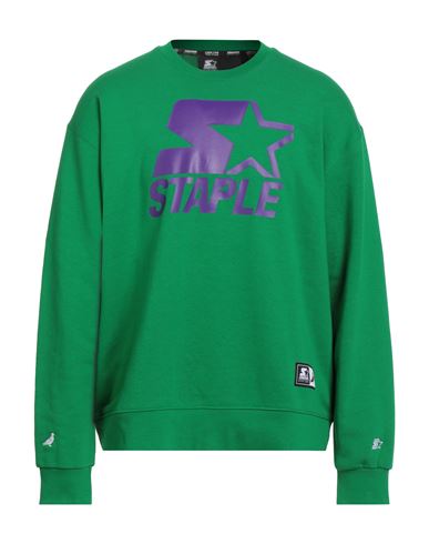 Starter X Staple Man Sweatshirt Green Size L Cotton, Polyester In Green
