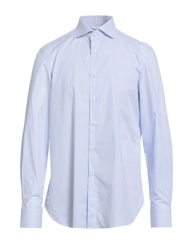Sartorio Man Shirt Azure Size 16 Cotton In Blue