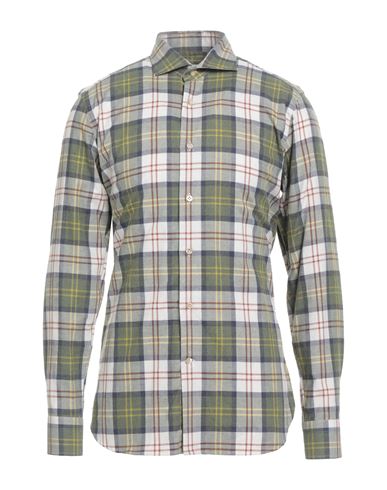 Guglielminotti Man Shirt Sage Green Size 16 ½ Cotton
