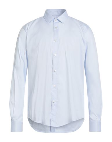 Brian Dales Man Shirt Sky Blue Size 16 ½ Cotton, Polyamide, Elastane In Blue