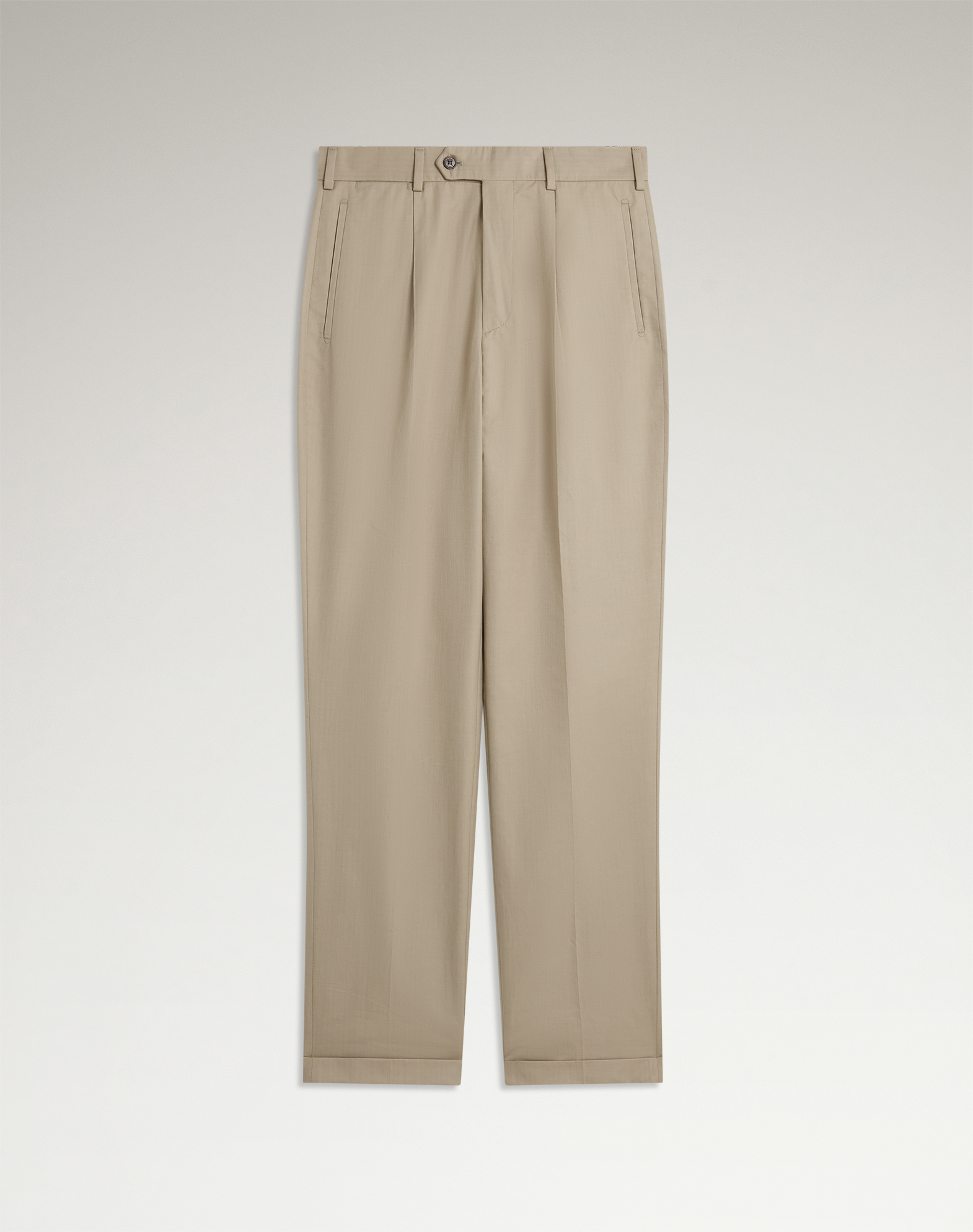 Dunhill Cotton Silk Herringbone Single Pleat Trousers