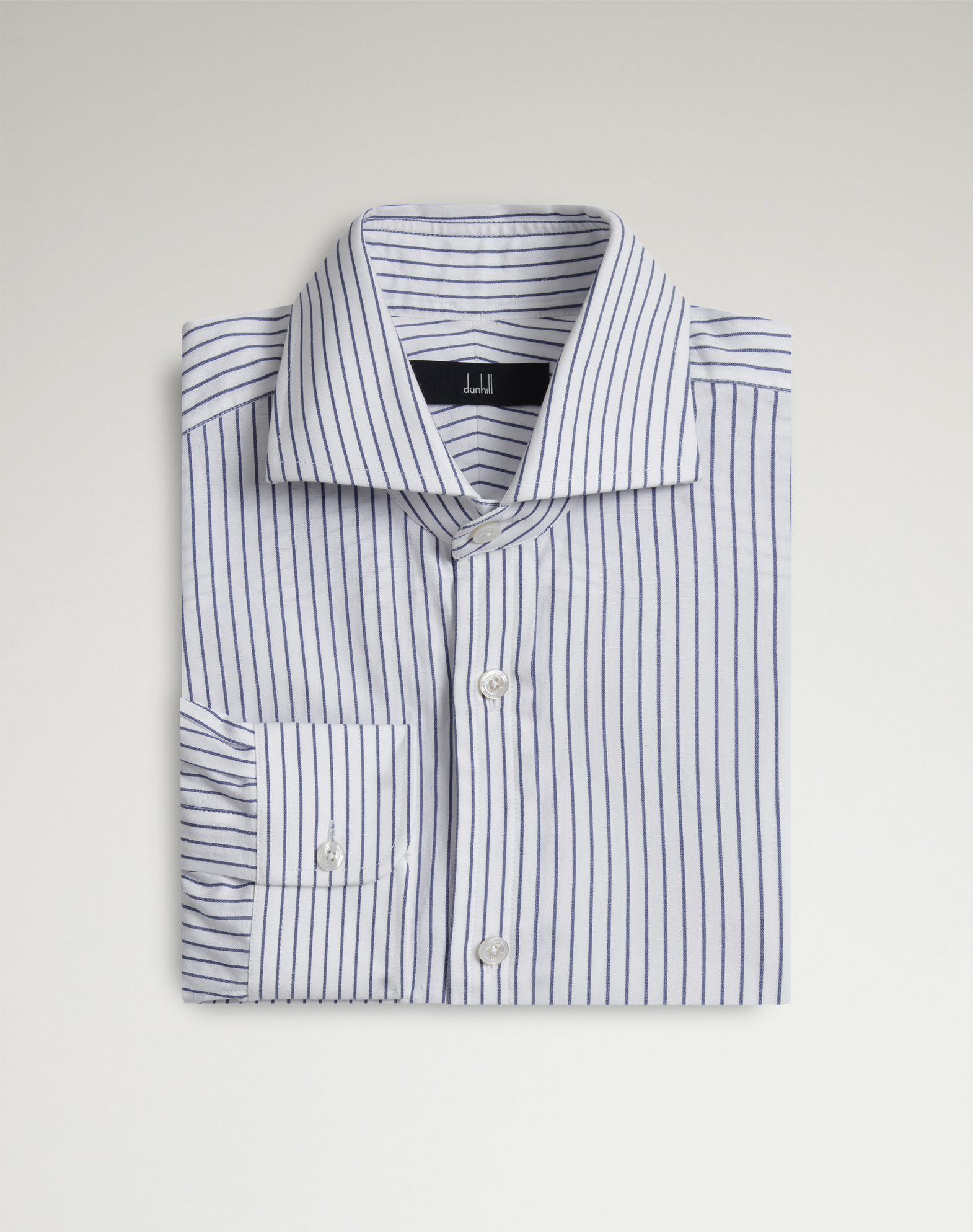 Dunhill Cotton Stripe Long Sleeve Spread Collar Shirt