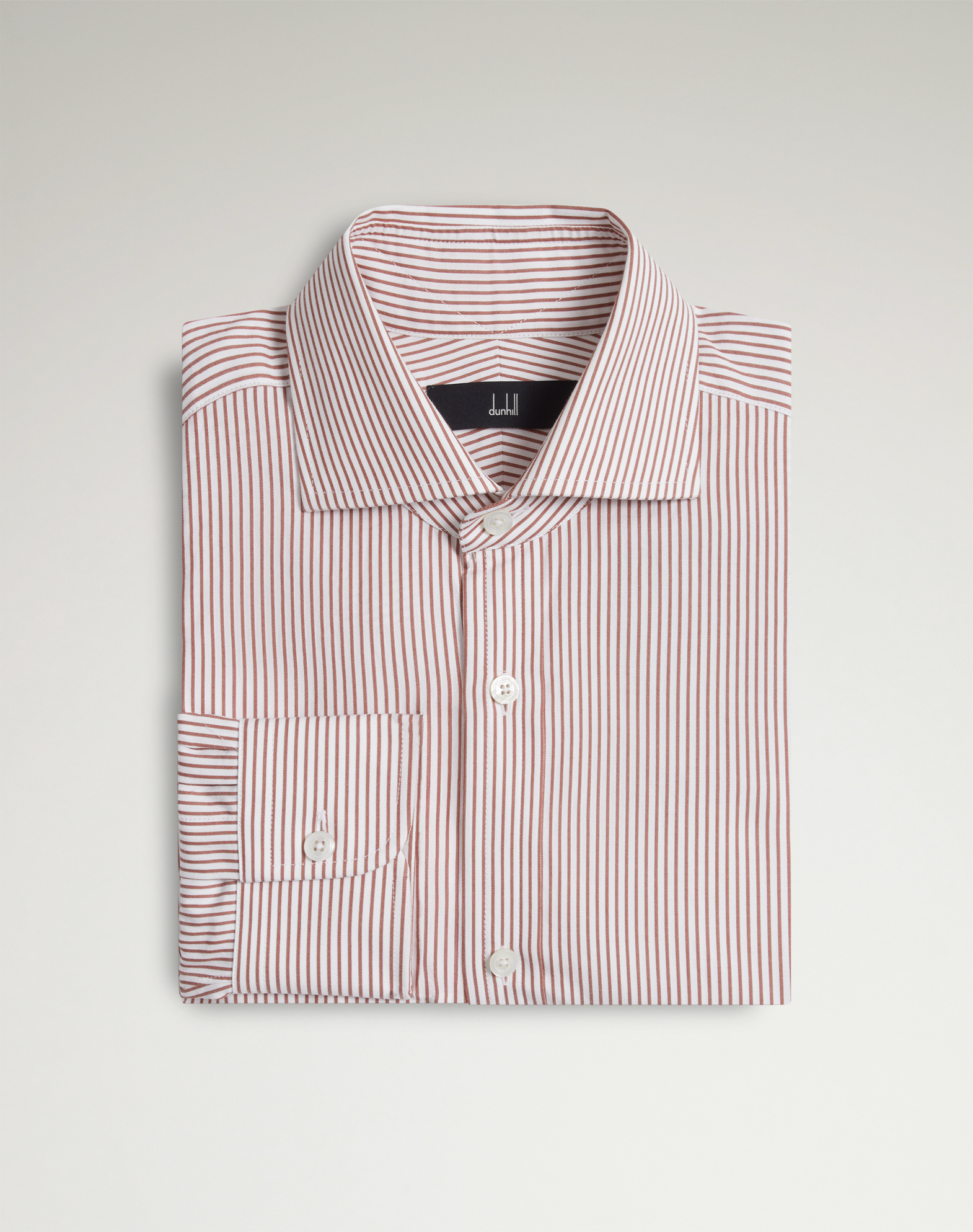 Dunhill Cotton Pinstripe Long Sleeve Spread Collar Shirt