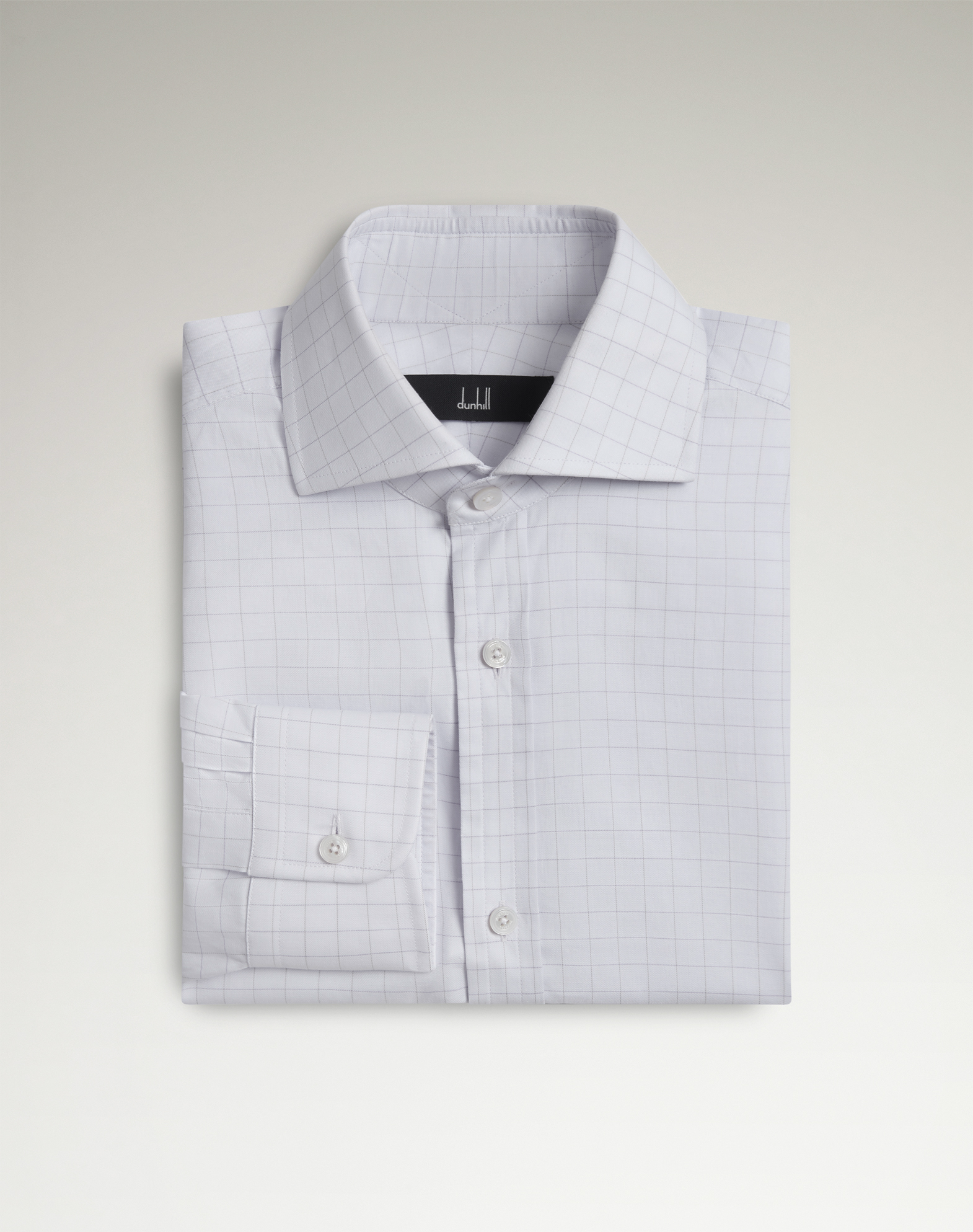 Dunhill Cotton Tattersall Check Long Sleeve Spread Collar Shirt