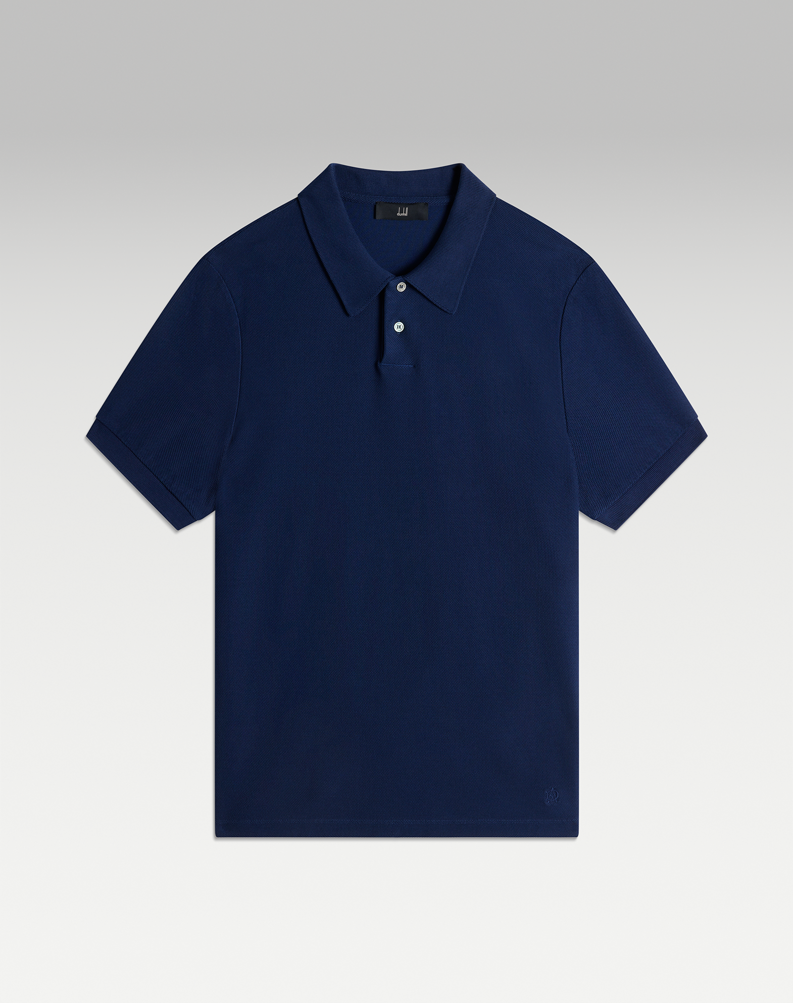 Dunhill Ad Cypher Cotton Pique Short Sleeve Polo In Blue