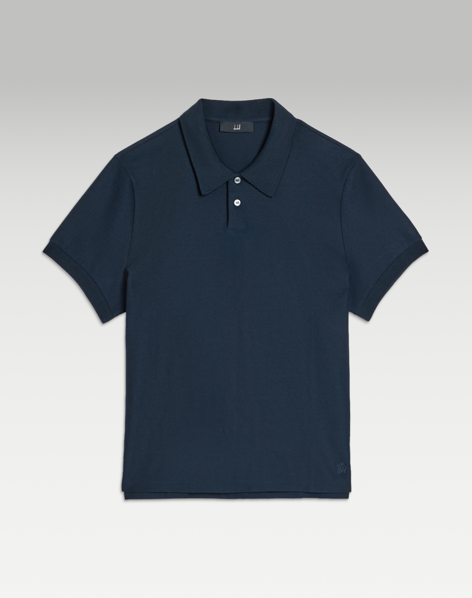 Dunhill Ad Cypher Cotton Pique Short Sleeve Polo In Blue