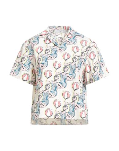 MAISON KITSUNÉ MAISON KITSUNÉ WOMAN SHIRT WHITE SIZE L COTTON 