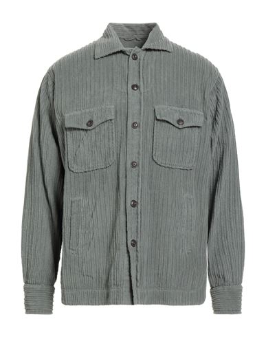 Tintoria Mattei 954 Man Shirt Slate Blue Size L Cotton