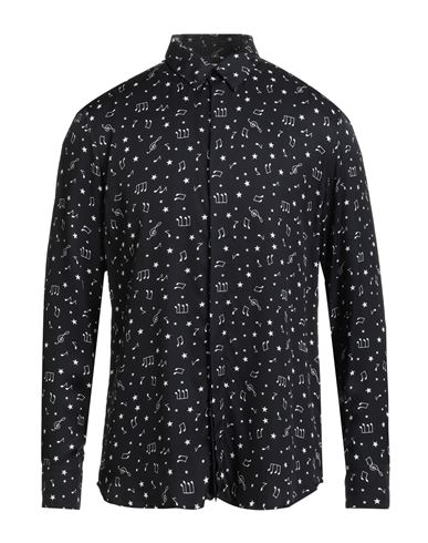 Pt Torino Man Shirt Black Size 17 Viscose