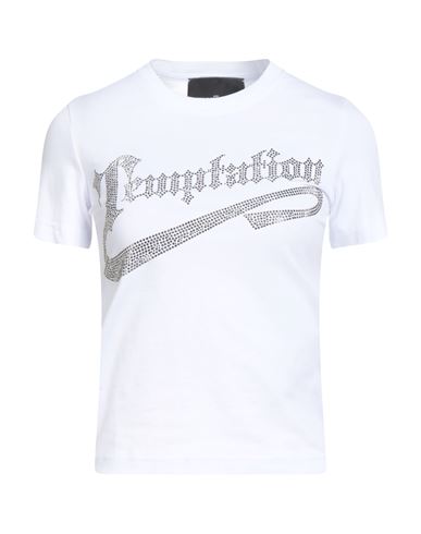John Richmond Woman T-shirt White Size L Cotton