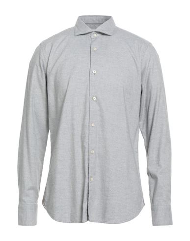 Tintoria Mattei 954 Man Shirt Light Grey Size 16 Cotton, Wool In Gray