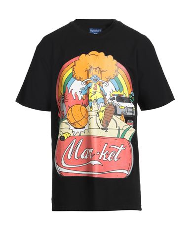 Market Man T-shirt Black Size Xl Cotton In Black