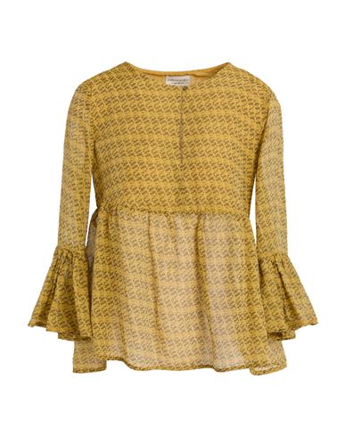 Alessia Santi Woman Top Mustard Size 8 Cotton, Silk In Yellow