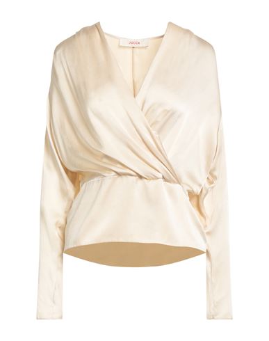Jucca Woman Top Beige Size 12 Silk, Elastane In Neutral