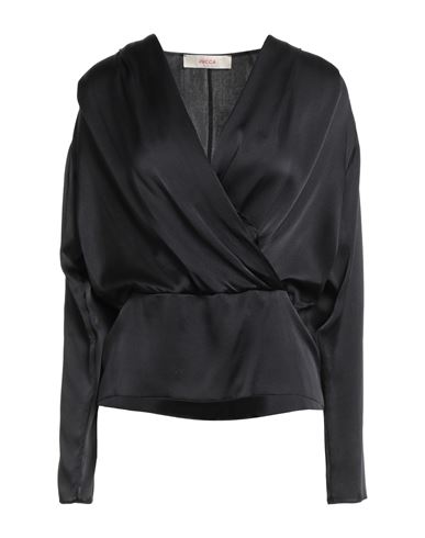 Jucca Woman Top Black Size 12 Silk, Elastane In Black