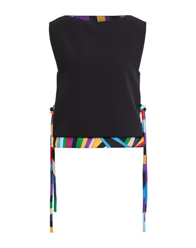 Pucci Woman Top Black Size 8 Polyester, Elastane, Silk