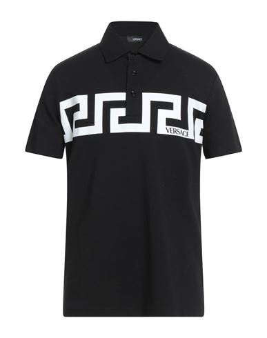 Versace Man Polo Shirt Black Size L Cotton