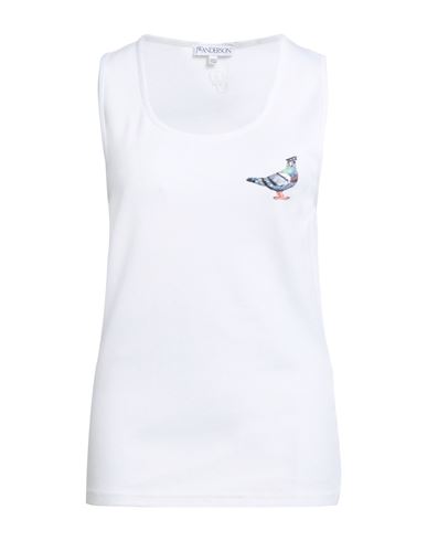Jw Anderson Woman Tank Top White Size L Organic Cotton, Elastane In White