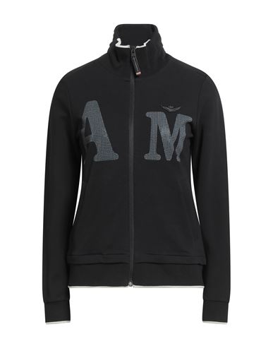 Shop Aeronautica Militare Woman Sweatshirt Black Size Xs Cotton, Elastane