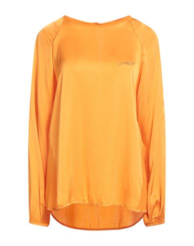Met Jeans Woman Top Mandarin Size M Viscose In Orange
