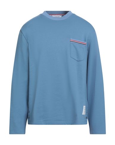 Thom Browne Man Sweatshirt Light Blue Size 5 Cotton In Blue