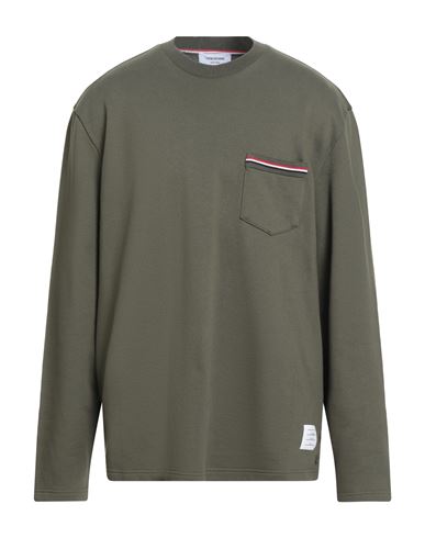 Thom Browne Man Sweatshirt Military Green Size 5 Cotton