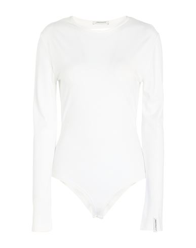Hinnominate Woman Bodysuit Off White Size M Rayon, Polyamide, Elastane