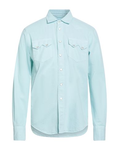 Roy Rogers Roÿ Roger's Man Shirt Sky Blue Size S Cotton In Blue