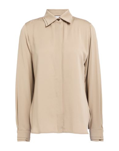 Max Mara Woman Shirt Beige Size 12 Silk