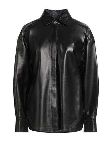 Moorer Woman Shirt Black Size 4 Leather