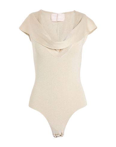 Circus Hotel Woman Bodysuit Platinum Size 6 Viscose, Polyamide, Metal, Polyester
